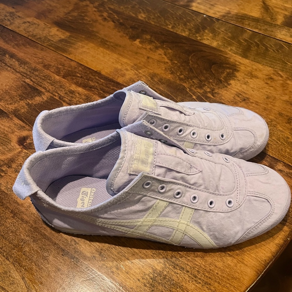 Onitsuka Tiger by Asics White and Purple Sneakers